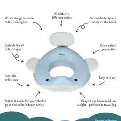 - Toiletsæde til børn - Hval - Lys blå*Kindsgut
