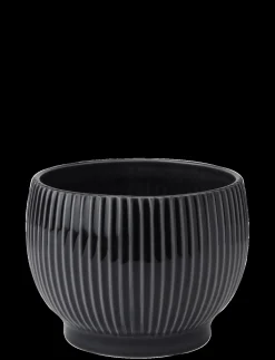 - urtepotteskjuler Ø 18 cm ripple black^Knabstrup Keramik