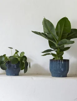 - urtepotteskjuler Ø 16.5 cm dusty blue*Knabstrup Keramik New