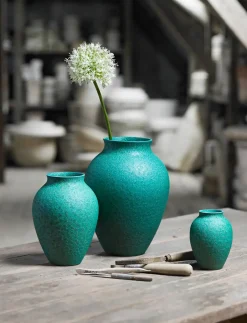 - vase H 27 cm verdigris green^Knabstrup Keramik Hot