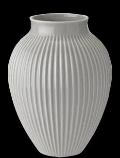 - vase H 27 cm ripple grey^Knabstrup Keramik Outlet