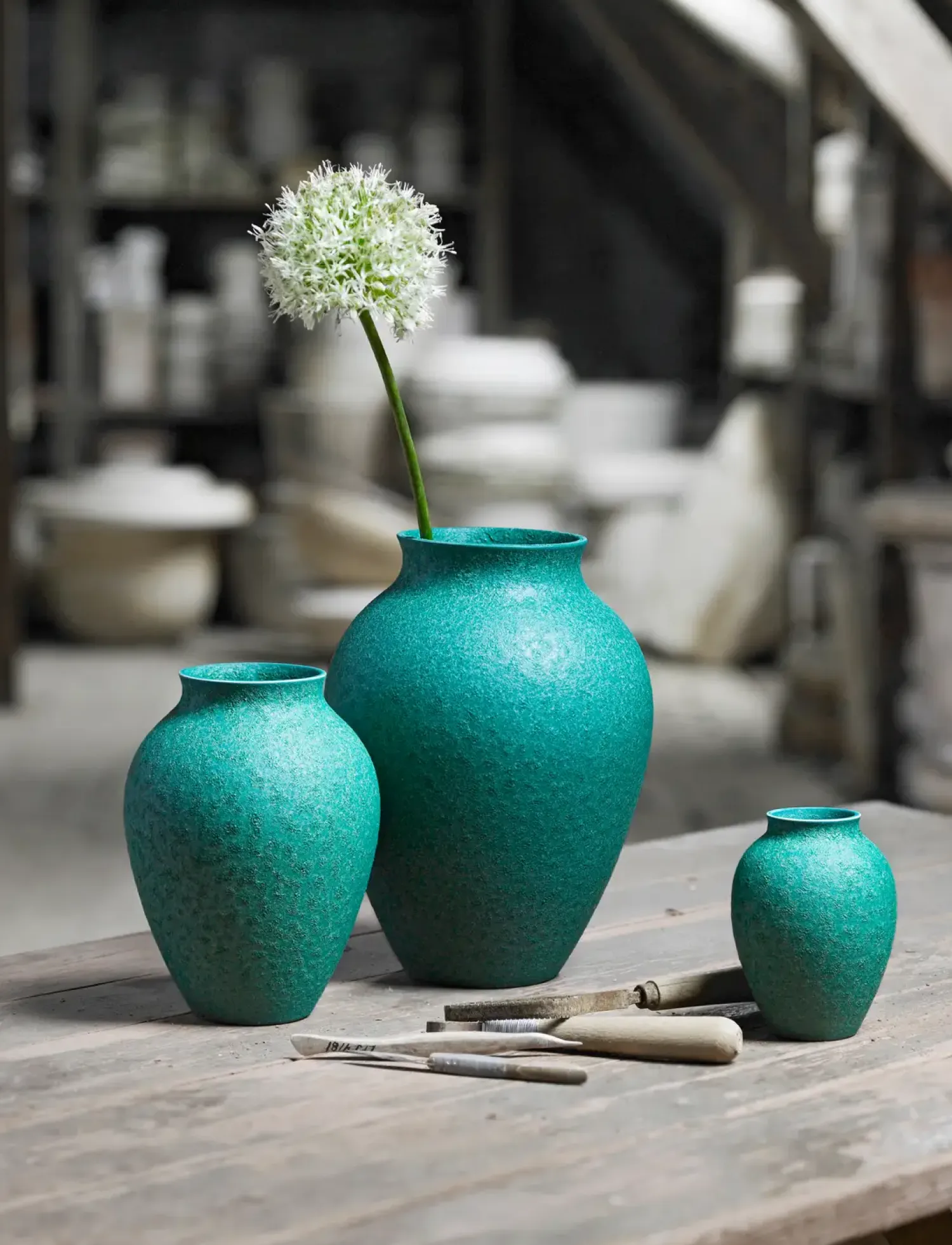 - vase H 12.5 cm verdigris green*Knabstrup Keramik Outlet