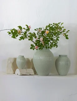 - vase H 12.5 cm ripple mint*Knabstrup Keramik Clearance