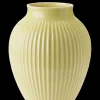 - vase H 27 cm ripple yellow*Knabstrup Keramik Outlet