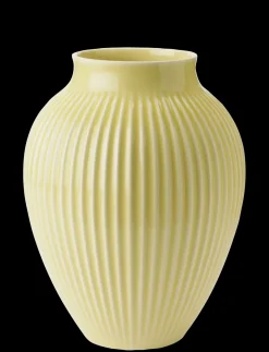 - vase H 27 cm ripple yellow*Knabstrup Keramik Outlet