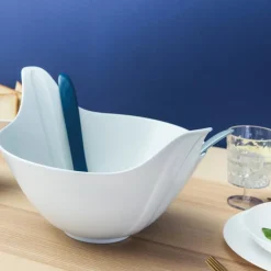 - Leaf - Salatskål og salatbestik- Hvid/Sort/Grå*Koziol Clearance