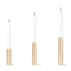 - 3 Lysetager Slim Light i Messing - Højde 10 cm, 14 cm ,17 cm*Kunstindustrien New