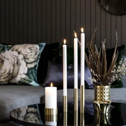 - 3 Lysetager Slim Light i Messing - Højde 10 cm, 14 cm ,17 cm*Kunstindustrien New