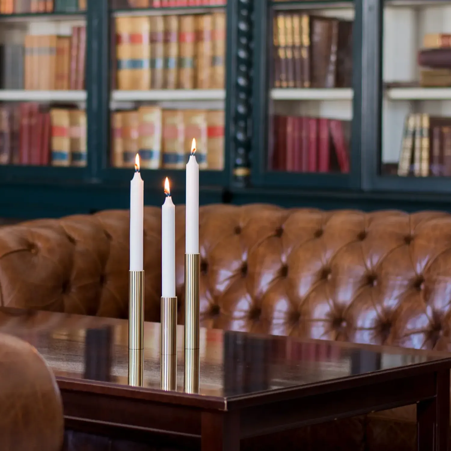 - 3 Lysetager Slim Light i Messing - Højde 10 cm, 14 cm ,17 cm*Kunstindustrien New