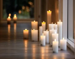 - Blok stearinlys - Hvid - 7 x 18 cm^Kunstindustrien Outlet