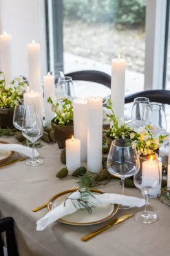 - Blok stearinlys - Hvid - 7 x 18 cm^Kunstindustrien Outlet