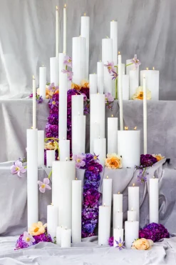 - Blok stearinlys - Hvid - 7 x 12 cm*Kunstindustrien Outlet