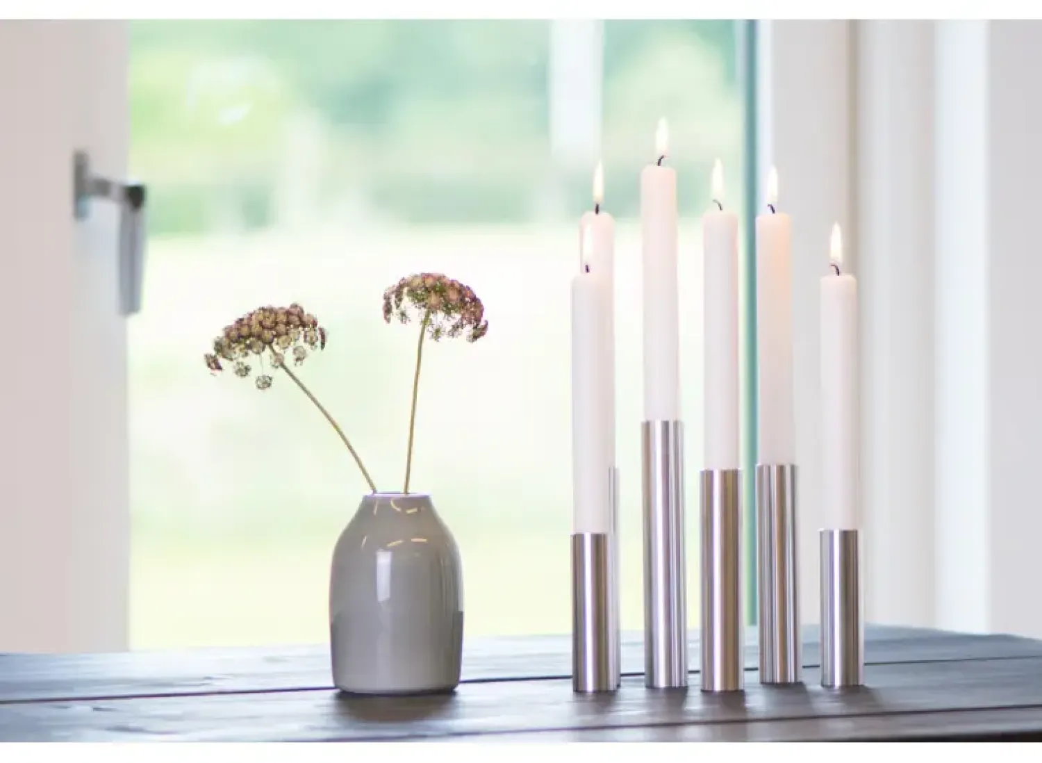 - Slim Light lysetage rustfri stål - Højde 14 cm*Kunstindustrien Clearance