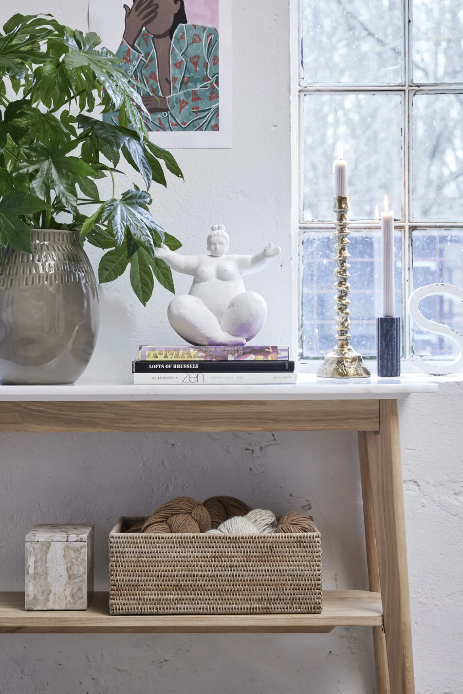 - Eliana lysestage 12,5 cm. sort marmor^Lene Bjerre Best