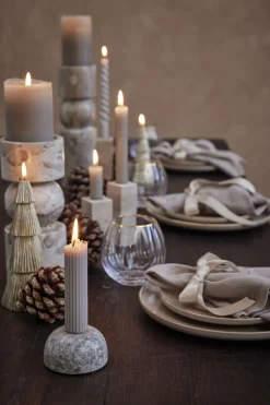 - Ellia Marmor lysestage H30 cm - Sand*Lene Bjerre Online