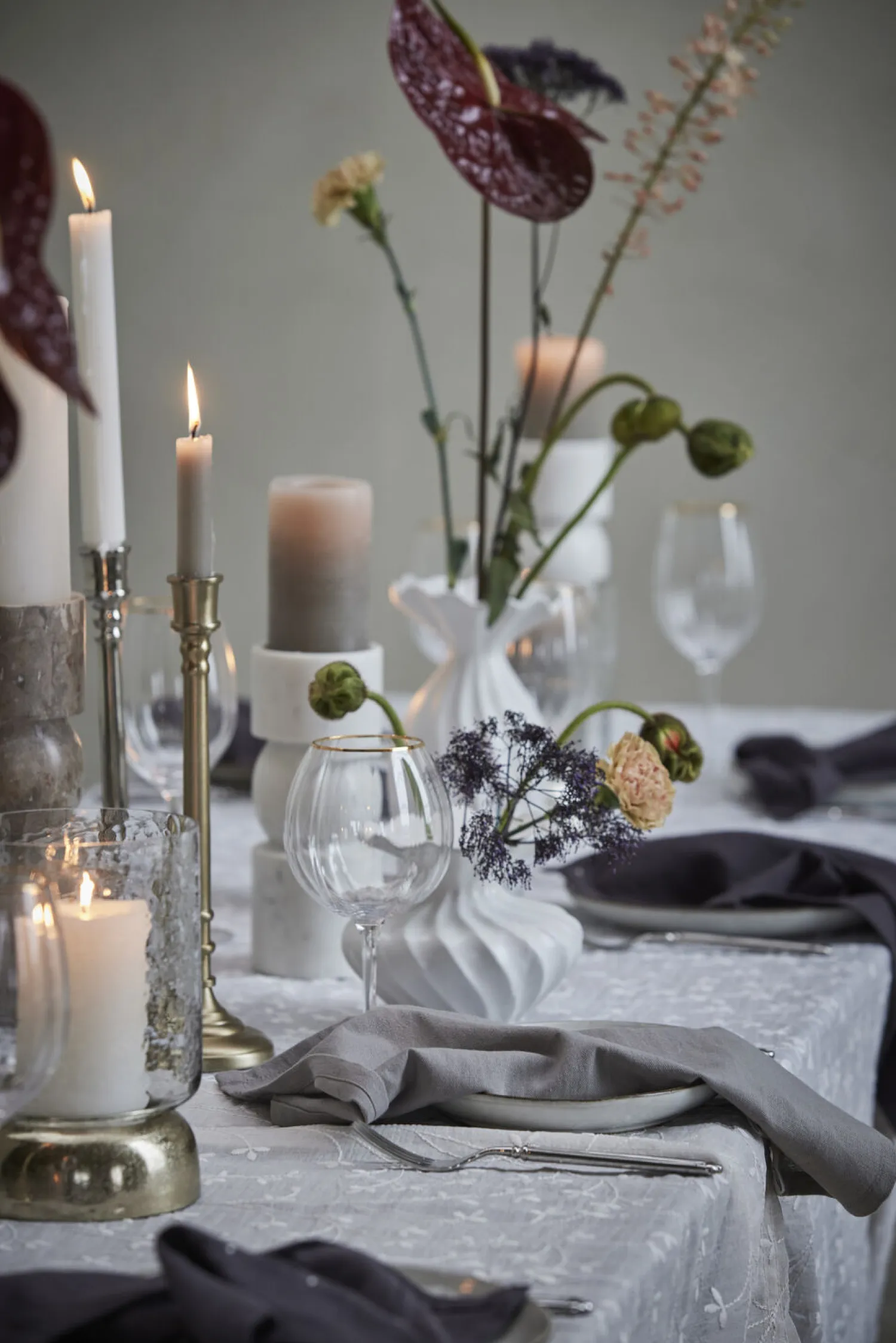 - Ellia Marmor lysestage H30 cm. hvid*Lene Bjerre Sale