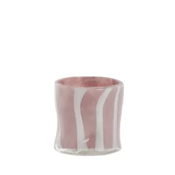 - Marelle vase/fyrfadsstage i glas 10 cm. lyserød^Lene Bjerre