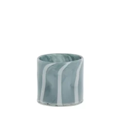 - Marelle vase/fyrfadsstage i glas 10 cm. lyseblå*Lene Bjerre New