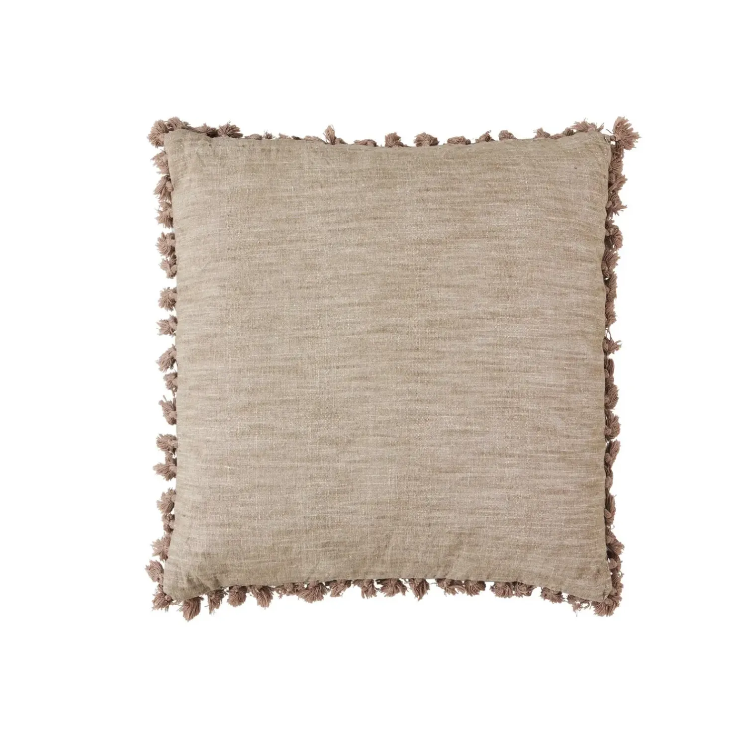 - Oville pude 50x50 cm. mørk sand m. kvaster*Lene Bjerre New