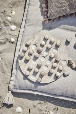 - Oville pude 50x50 cm. mørk sand m. kvaster*Lene Bjerre New