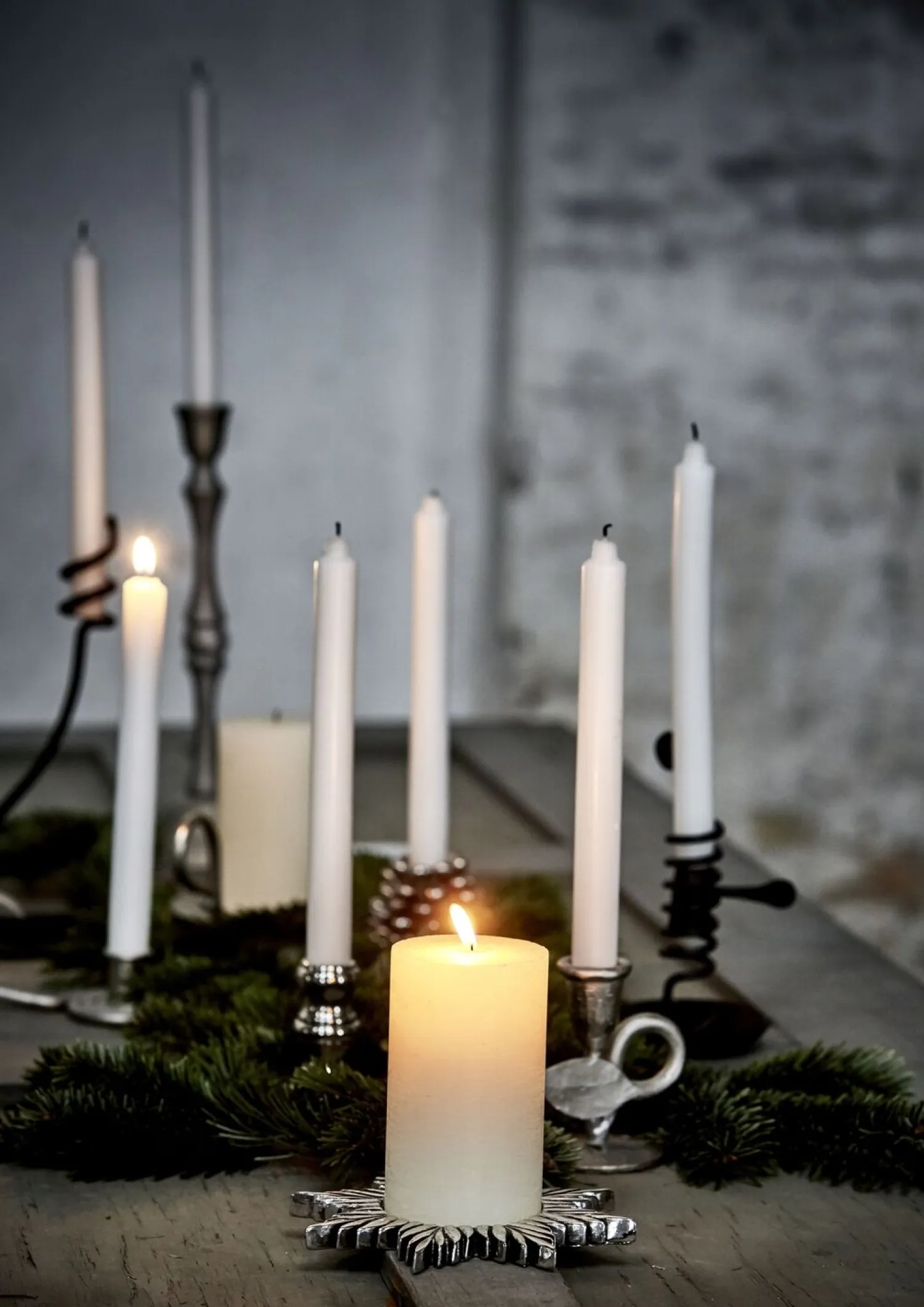 - Rustic bloklys hvid kæmpe^Lene Bjerre Online