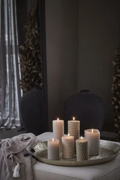 - Rustic bloklys sølvgrå stor*Lene Bjerre Online