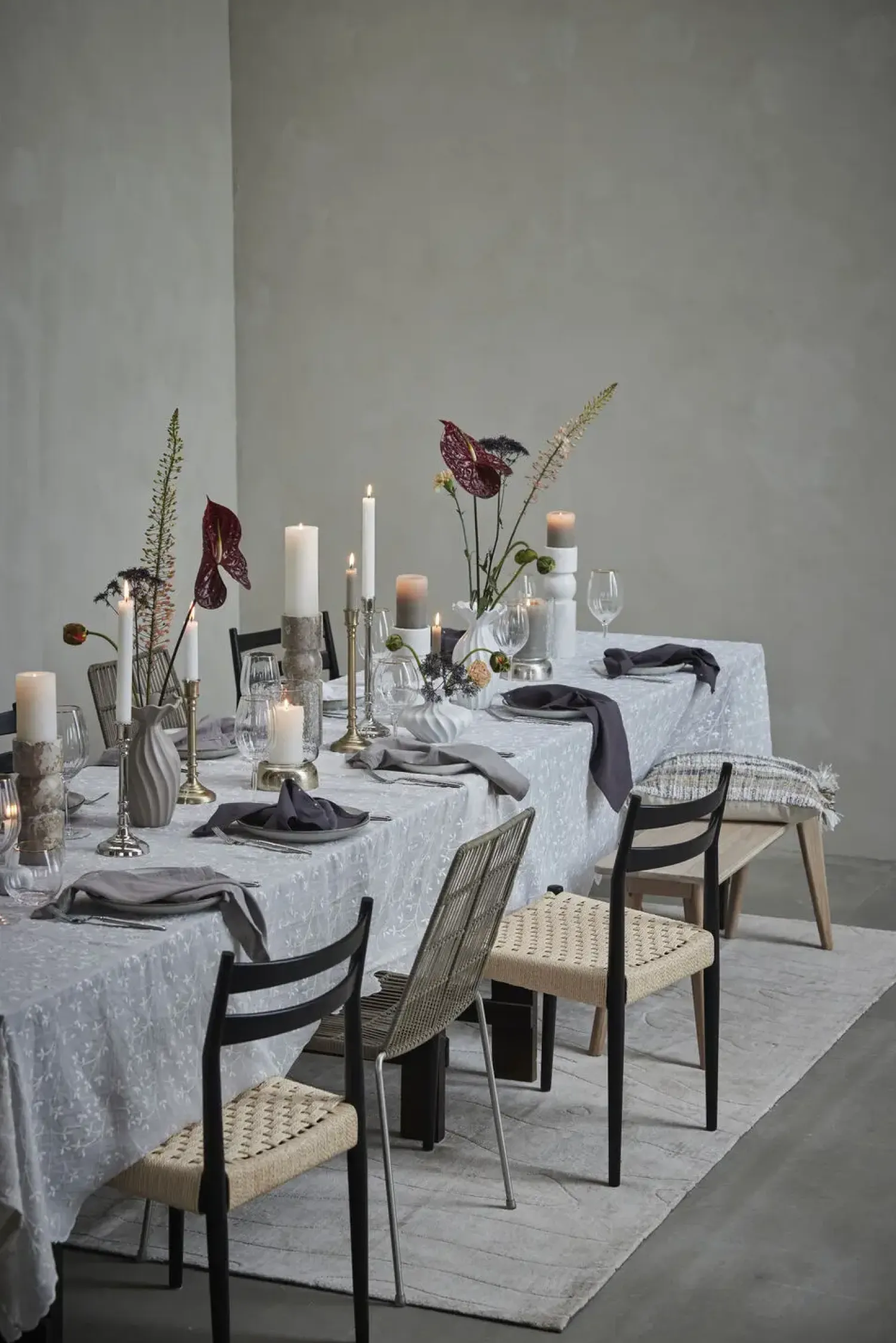 - Sandia stage til bloklys H20,7 cm. sølv^Lene Bjerre