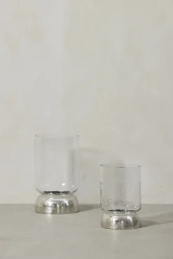 - Sandia stage til bloklys H28,7 cm. sølv^Lene Bjerre Best