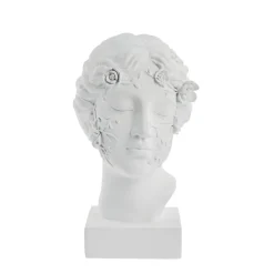 - Sielle figur kvinde m. blomster 31 cm. hvid*Lene Bjerre Clearance