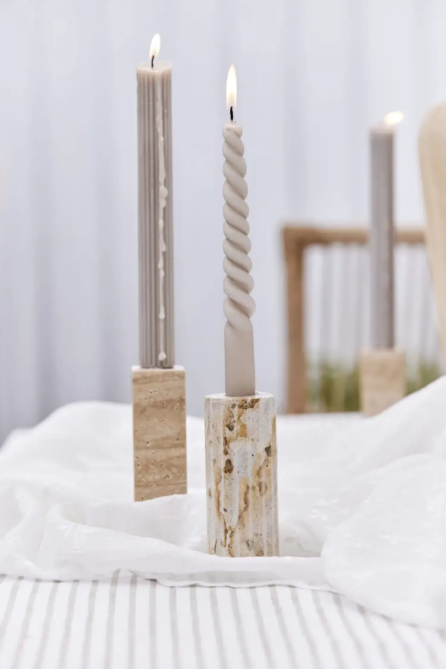 - Travina lysestage 10 cm. sand marmor^Lene Bjerre Sale