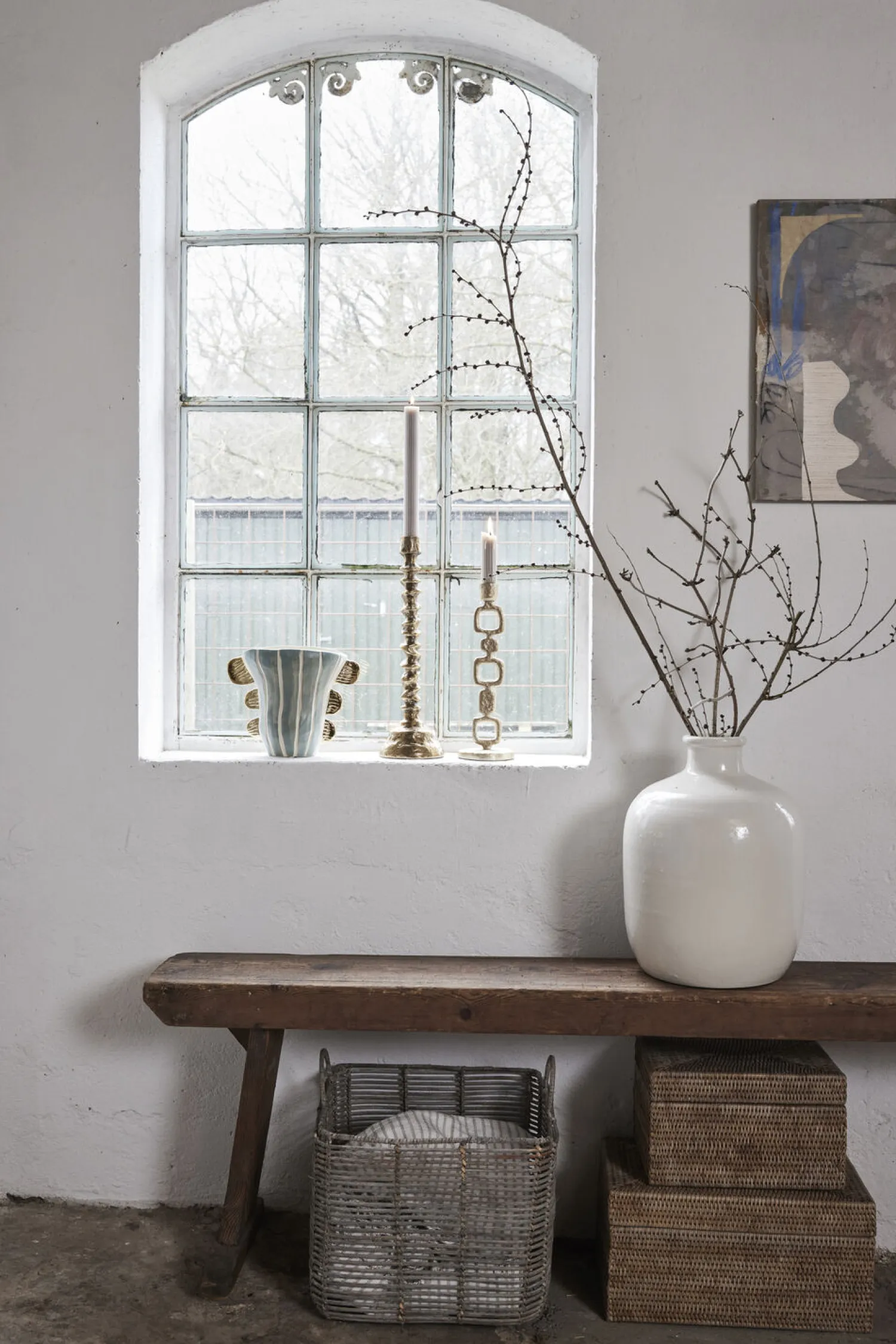 - Valentina vase i keramik 24x13 cm. mint/guld^Lene Bjerre Hot