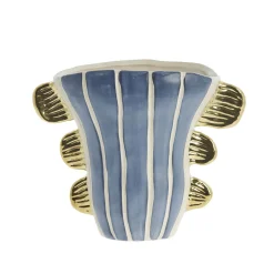 - Valentina vase i keramik 24x13 cm. blå/guld*Lene Bjerre Online