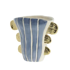 - Valentina vase i keramik 24x13 cm. blå/guld*Lene Bjerre Online