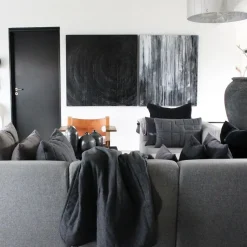 - Pude i Ouiltet uld - Mørkegrå (40x60 cm)*Louise Smærup Sale