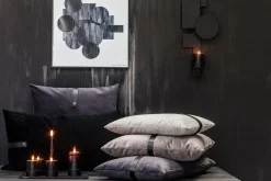 pude - Sort pude i velour 60 x 40 cm^Louise Smærup Discount