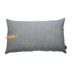 pude - Vendbar pude i grå Canvas 80 x 50 cm^Louise Smærup