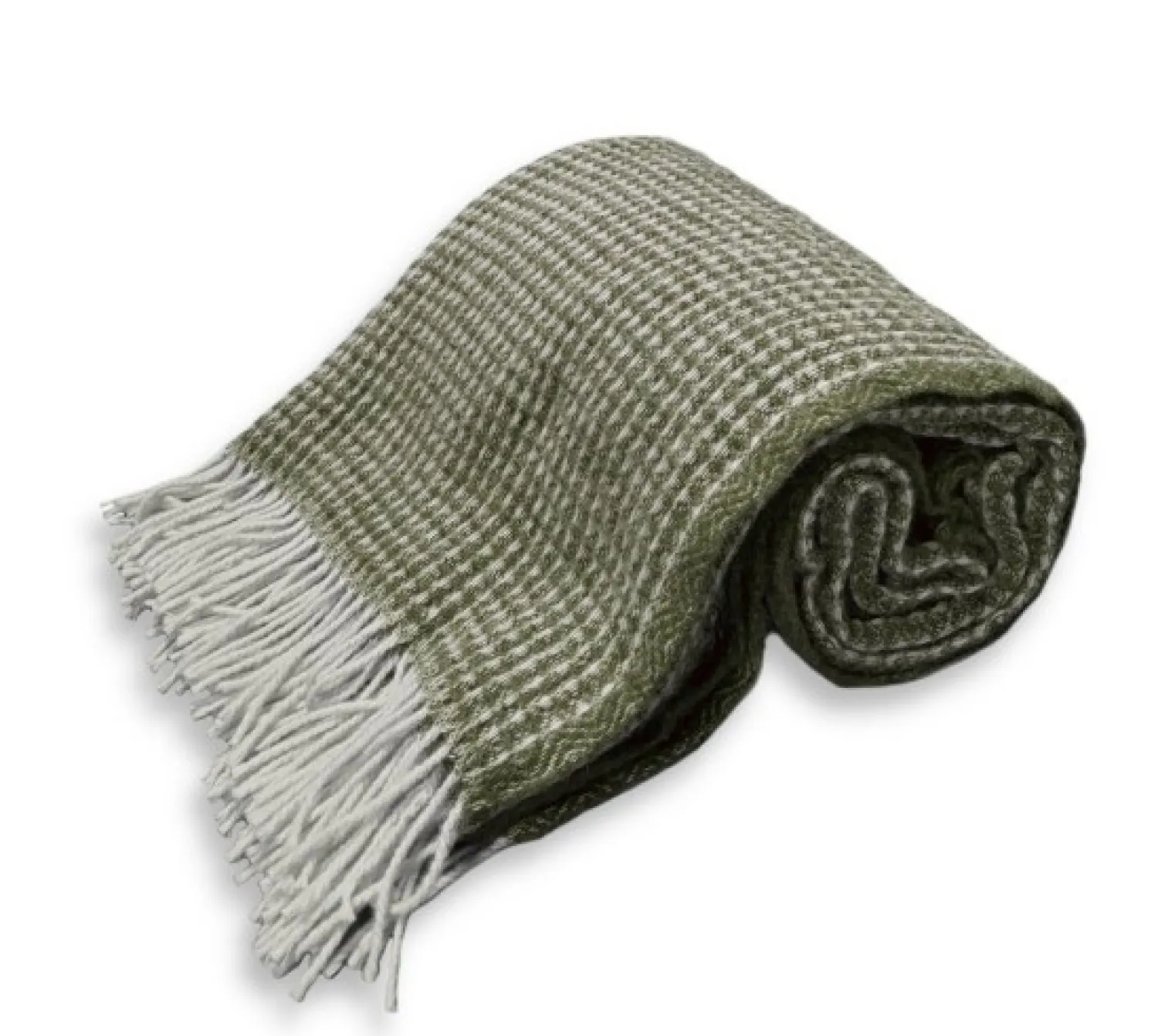 - Plaid - Uld - Grøn - 130x170 cm*Lovely Linen Online