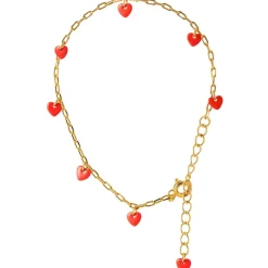 - Armbånd - Love U - Guld/Lipstick Red*LULU Copenhagen Outlet