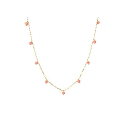 - Halskæde - Love U - Guld/Burnt Coral*LULU Copenhagen New