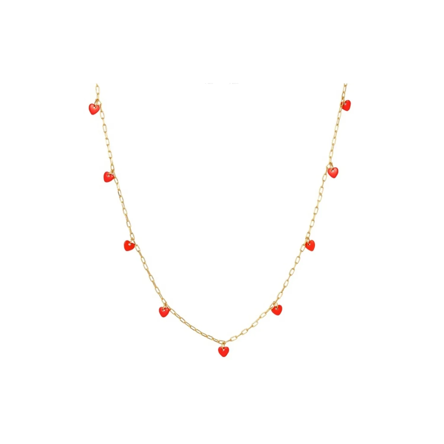 - Halskæde - Love U - Guld/Lipstick Red^LULU Copenhagen Online