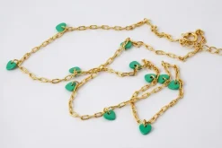 - Halskæde - Love U - Guld/Light Green^LULU Copenhagen Sale