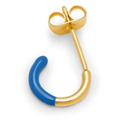 - Øreringe - Color Hoop Half Dip - Blå / Blue (1 stk.)*LULU Copenhagen Outlet