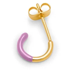 - Øreringe - Color Hoop Half Dip - Lilla / Purple (1 stk.)*LULU Copenhagen Discount
