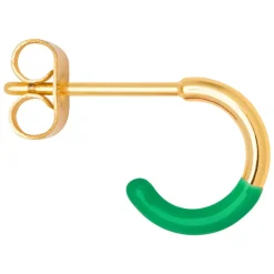 - Øreringe - Color Hoop Half Dip - Lys Grøn (1 stk.)*LULU Copenhagen