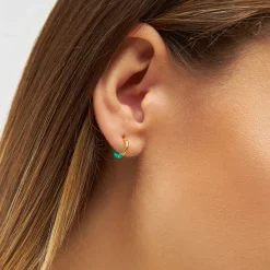 - Øreringe - Color Hoop Half Dip - Lys Grøn (1 stk.)*LULU Copenhagen