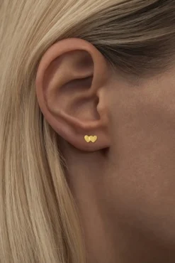 - Ørestik - Domino Hearts - Sølv (1 stk.)^LULU Copenhagen New