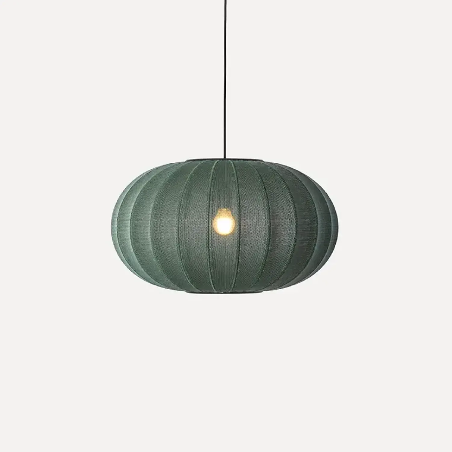 - Pendellampe - Knit-Wit 57 Oval Pendant - Tweed Green*Made by Hand Outlet