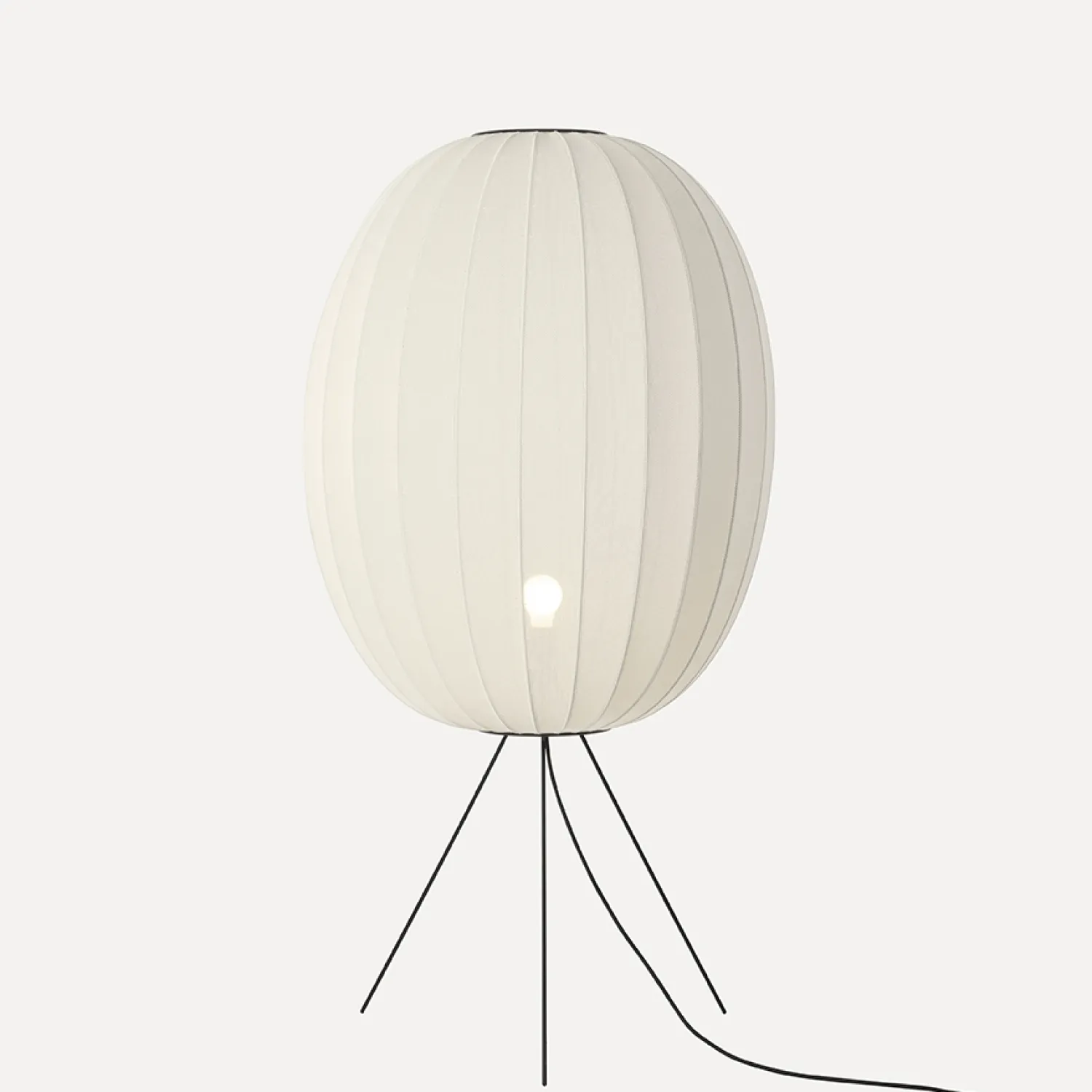 - Gulvlampe - Knit-Wit 65 High Oval Floor Medium - Pearl White^Made by Hand