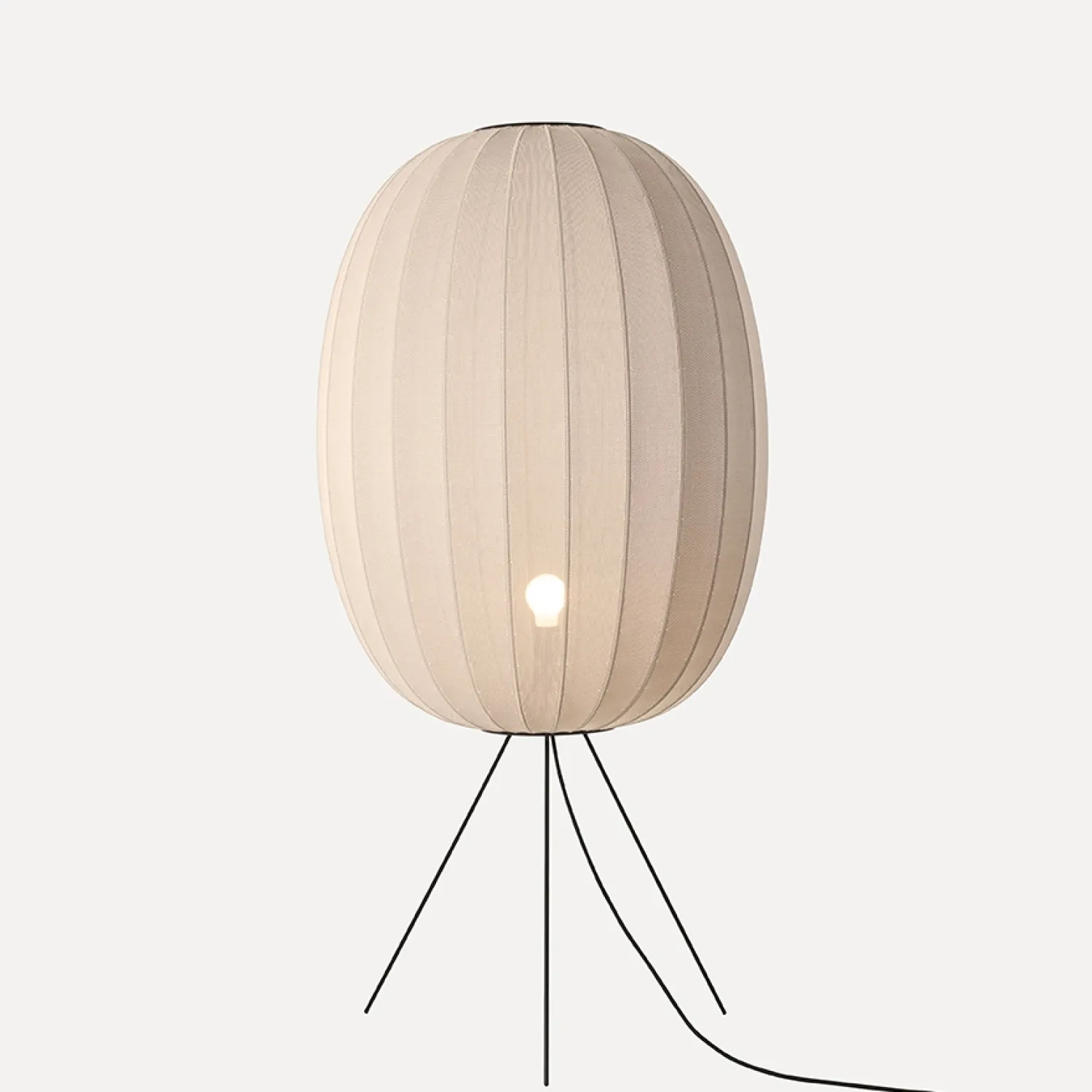 - Gulvlampe - Knit-Wit 65 High Oval Floor Medium - Sand Stone*Made by Hand Outlet