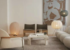 - Gulvlampe - Knit-Wit 45 Round Floor High - Sand Stone*Made by Hand Discount